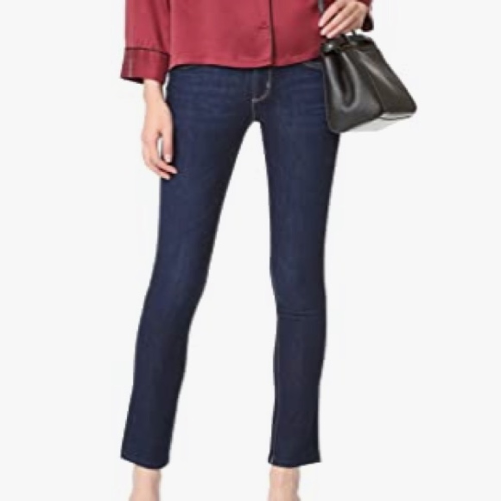 NWOT DL 1961 ANGEL MID RISE SKINNY ANKLE DARK NAVY BLUE COLOR WITH ROSE πΉ GOLD - Picture 3 of 16